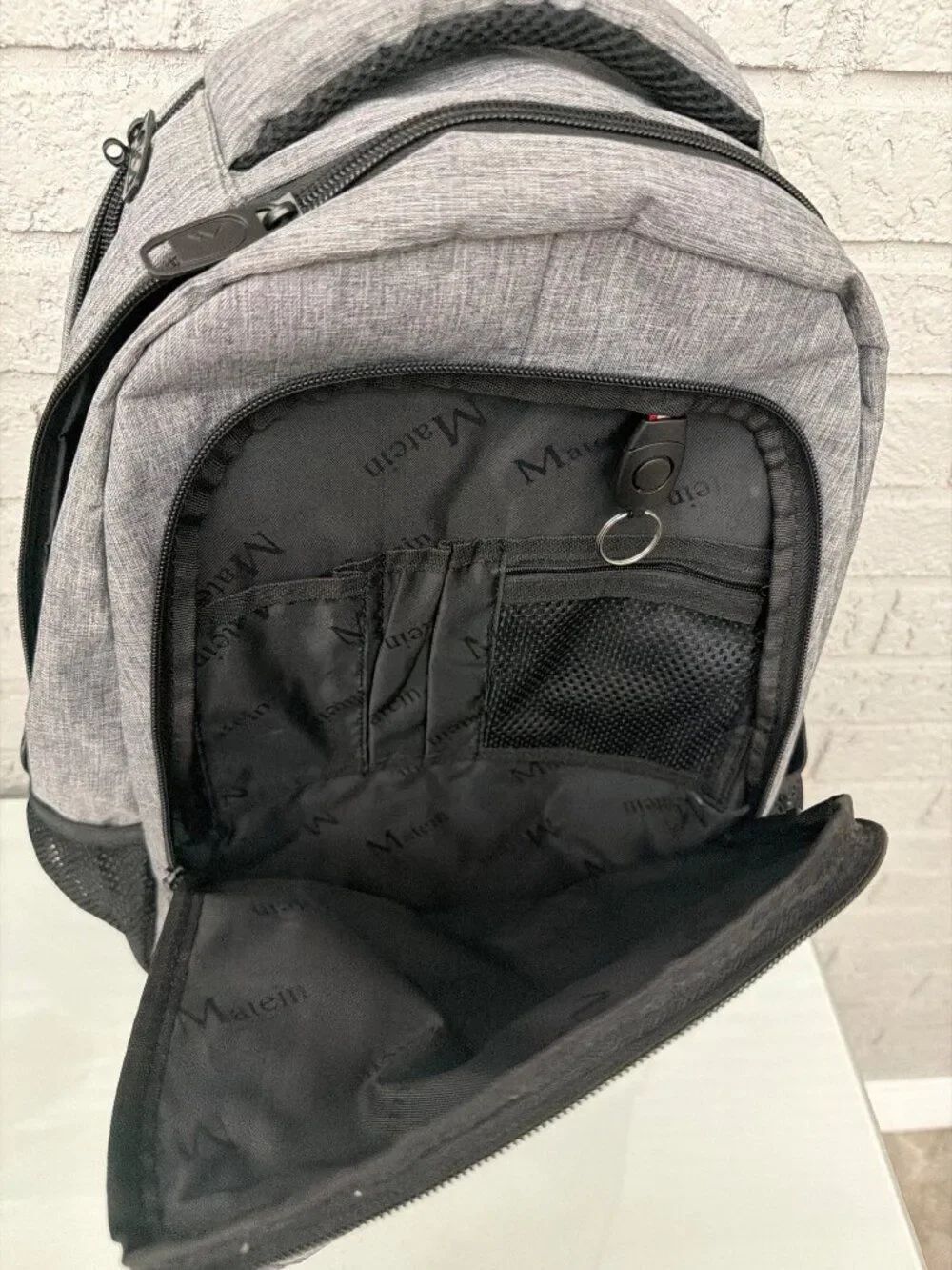 Matein Gray Anti-Theft Slim Travel Laptop Backpack - Picture 10 of 15